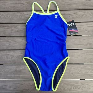 TYR Swimsuit Womens Navy/royal Blue  Hydra Span Reversible Diamond Fit Sz S  New